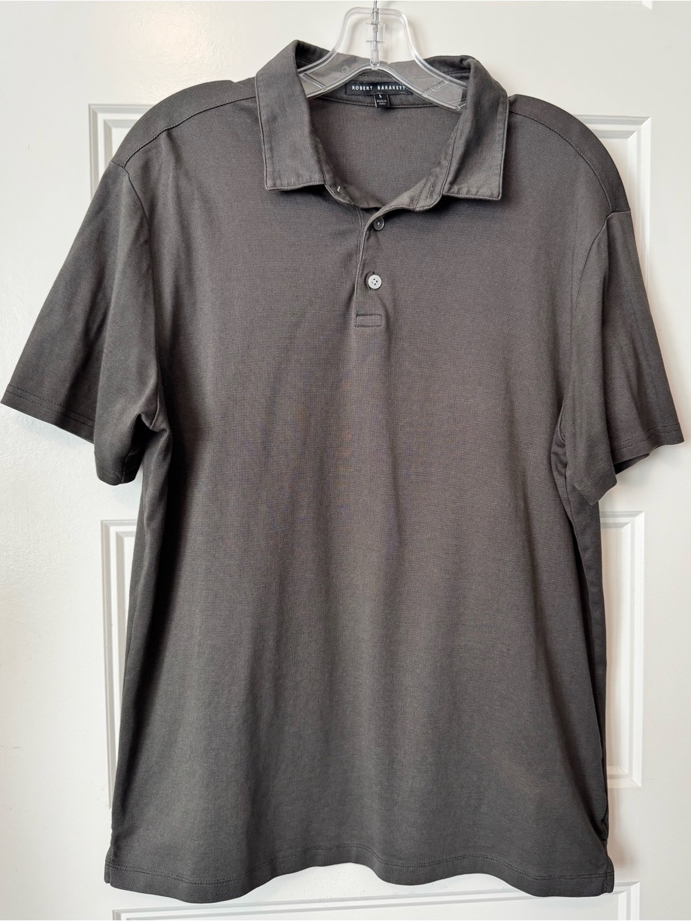 Robert Barakett Polo Shirt Large Gray Luxury Short Sleeve Casual